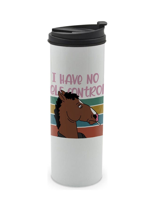 LIT I Have no Self Control Quote Bojack Horseman Travel Tumbler Multicolour 300ml - Image 1