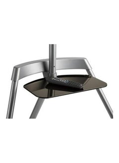 Brateck Kickstand Style Studio TV Floor Stand With Glass Shelf Space Grey  - Image 5