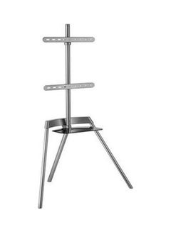 Brateck Kickstand Style Studio TV Floor Stand With Glass Shelf Space Grey  - Image 1