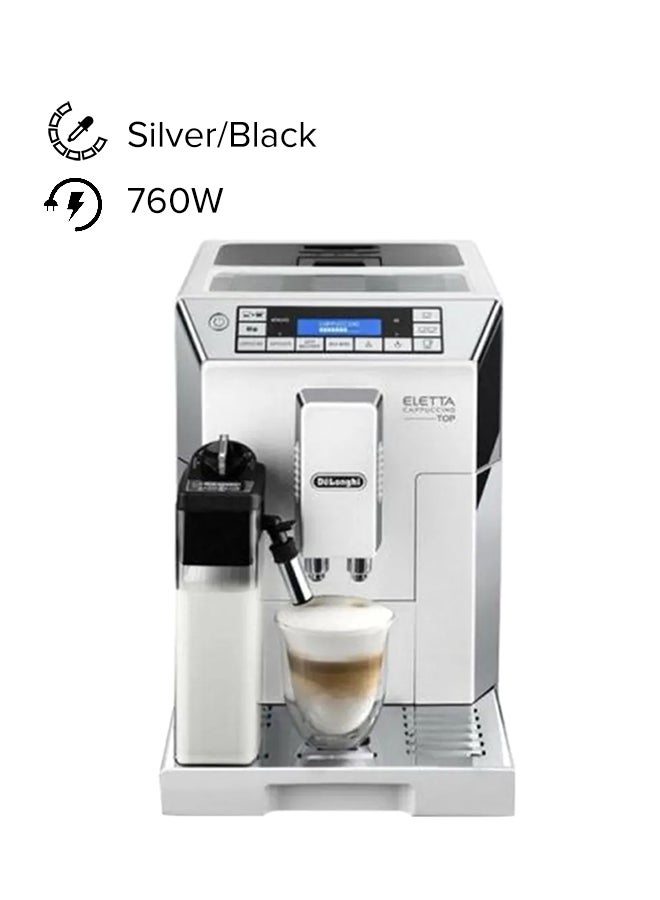 De'Longhi - Eletta Automatic Cappuccino Machine 2.0 L 1450.0 W ECAM45.760W Silver/Black - Image 1
