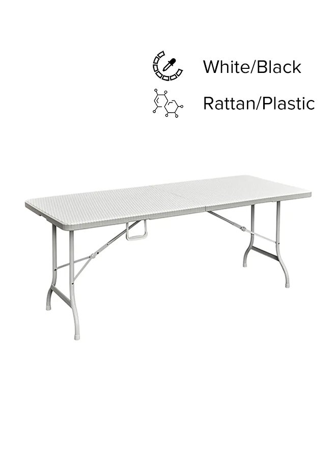 LANNY Foldable Buffet Table White/Black 180x72x76cm 