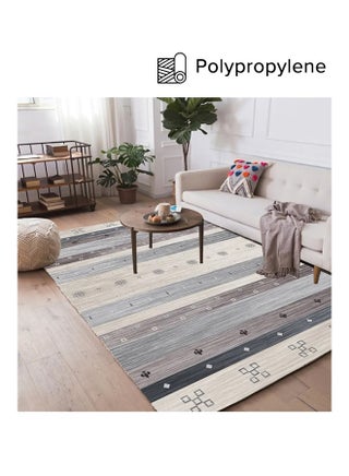 Printed Floor Carpet Polypropylene Beige/Brown/Grey 200x140cm - v1635188573/N21748103A_1