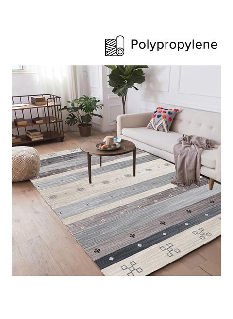 Printed Floor Carpet Polypropylene Beige/Brown/Grey 200x140cm