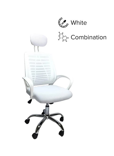 Mesh Comfortable Office Chair With Metal Leg White 50 X 130 X 50cm