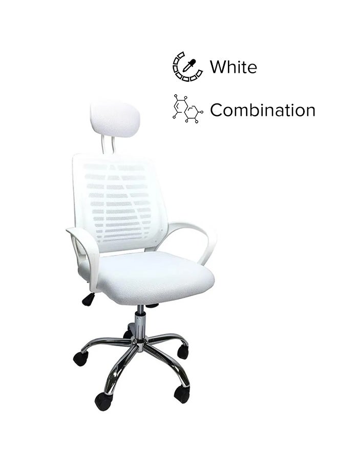 Mesh Comfortable Office Chair With Metal Leg White 50 X 130 X 50cm