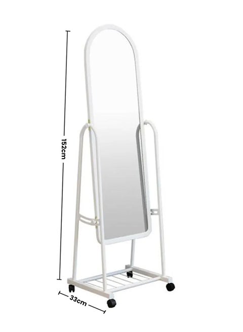 Simple Elegant Mirror With Sturdy Holder White 33x152cm