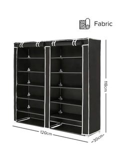 ALMUFARREJ 12 Layer Shoe Rack With Layered Cover Black 120x118x30centimeter  - Image 1