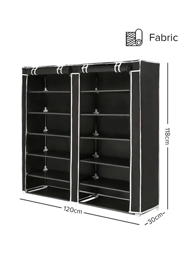 ALMUFARREJ - 12 Layer Shoe Rack With Layered Cover Black 120x118x30centimeter - Image 1