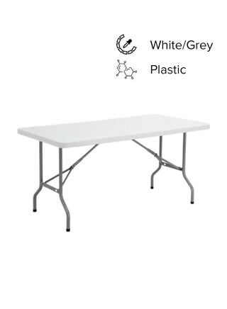 Plastic Rectangle Folding Table White/Grey - v1635188577/N23397068A_1