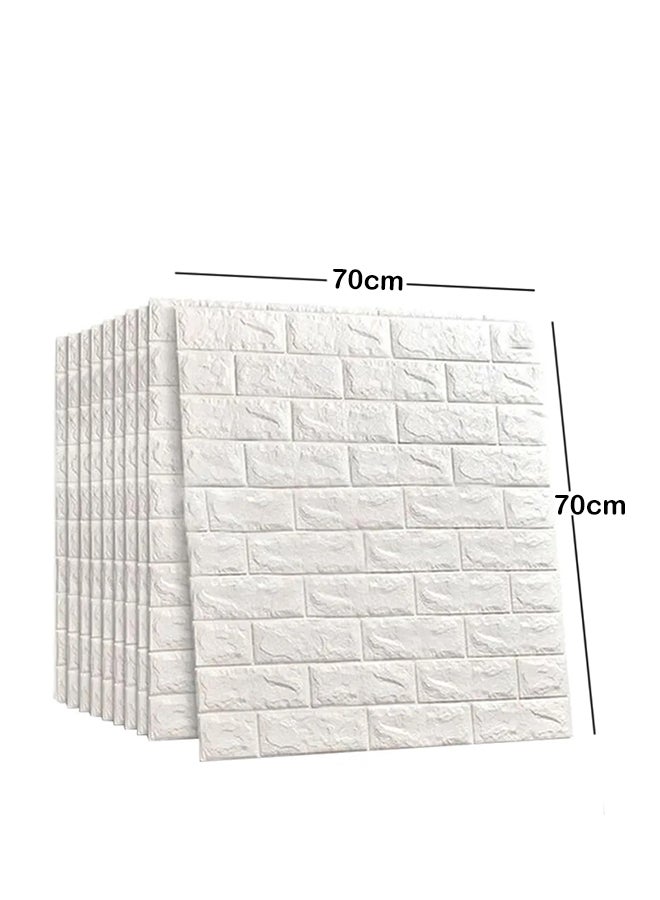 Cool Baby - 10-Piece 3D Brick Pattern Decorative Wallpaper Set Off White 70x77x0.5cm - Image 1