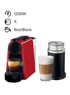 Nespresso Essenza Mini Coffee Machine With Aeroccino3 Milk Frother 1.0 L 1200.0 W D030RE Red/Black  - Image 1