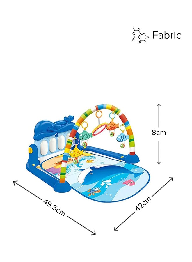 HUANGER Multicolour Piano Fitness Mat With Music And Light, Upto 12 Months Old Kids 42x75x60cm  - Image 1