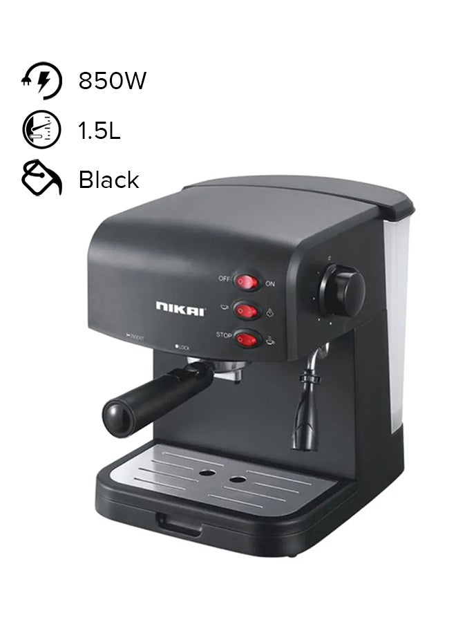 NIKAI Espresso Maker 1.5 L 850.0 W NEM1690A Black  - Image 1