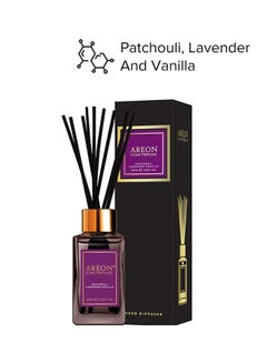 Areon Home Perfume Reed Diffuser - Patchouli, Lavender And Vanilla Black 85ml  - Image 1