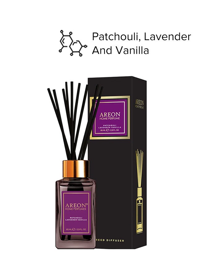 Areon - Home Perfume Reed Diffuser - Patchouli, Lavender And Vanilla Black 85ml - Image 1
