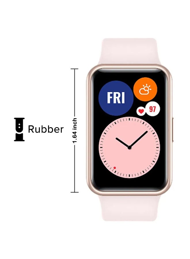 هواوي ساعة ذكية مقاومة للماء بشاشة لمس أموليد وسوار مطاطي مقاس 1.64 بوصة بينك ساكورا 180 mAh - Image 2