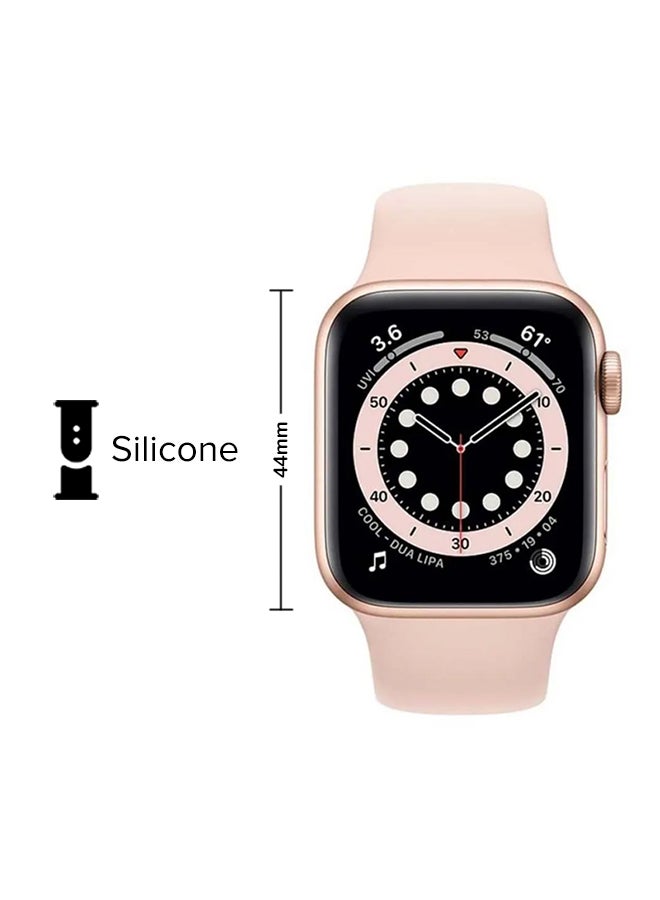 Apple - 303.0 mAh Watch Series 6 GPS Gold Aluminium Case with Sport Band 44mm Pink Sand - Image 1