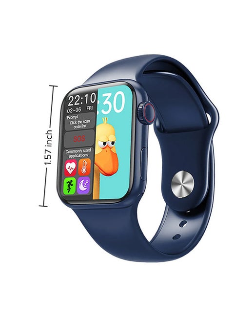 HW12 Silicone 1.57 inch Split Screen Watch With Rotating Side Button Blue