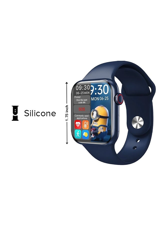 HW16 Silicone Split Screen Smartwatch With Rotating Side Button Blue