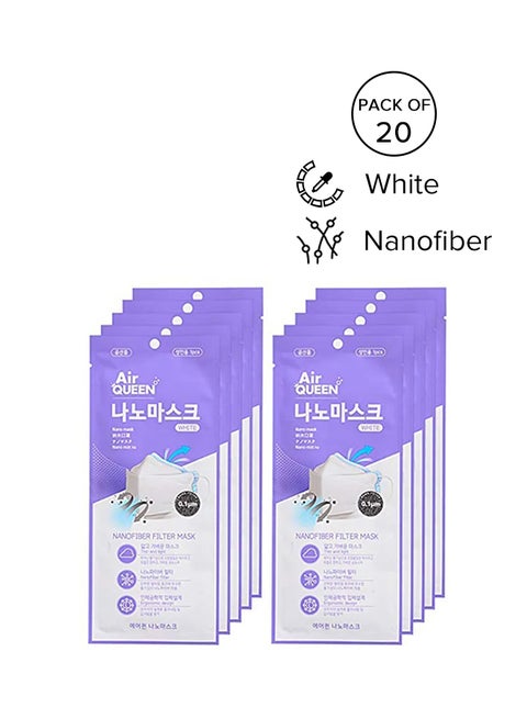 Pack of 20 NanoFiber Filter Face Mask