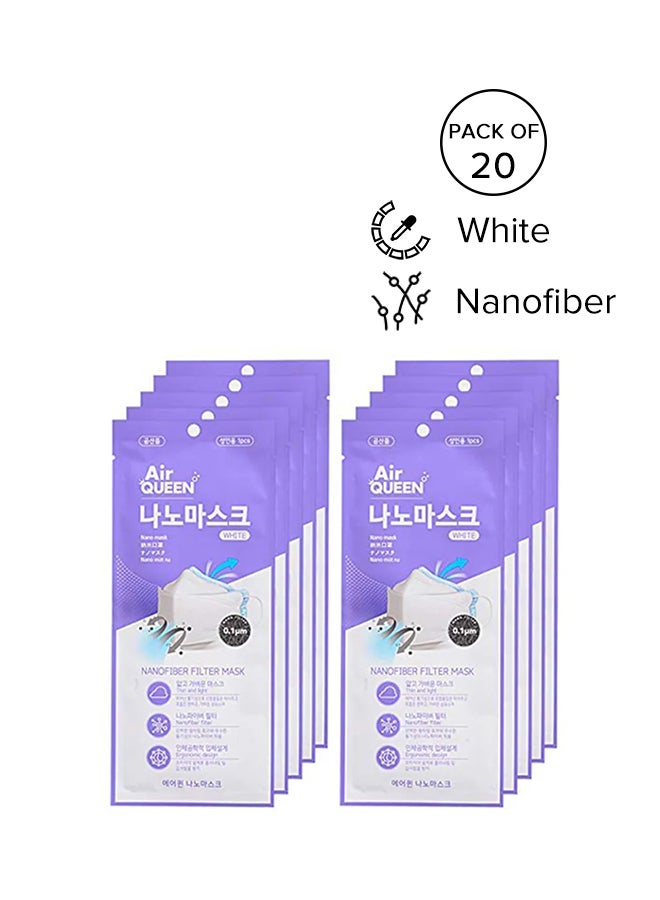 Air QUEEN - Pack of 20 NanoFiber Filter Face Mask - Image 1