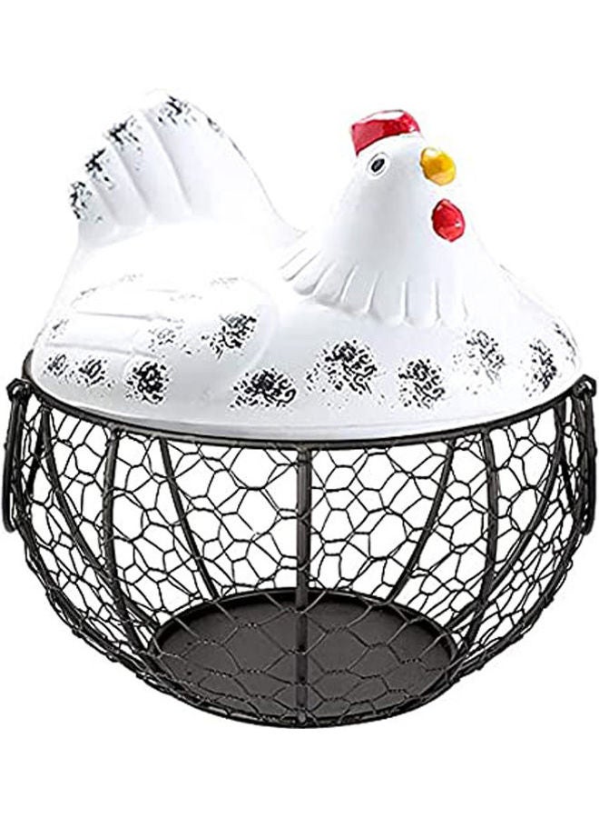 سلة بيض معدنية مزخرفة وحامل بيض منظم - Image 1