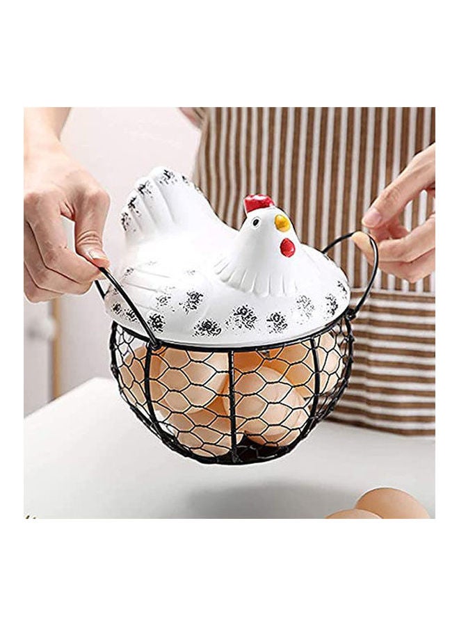 سلة بيض معدنية مزخرفة وحامل بيض منظم - Image 2