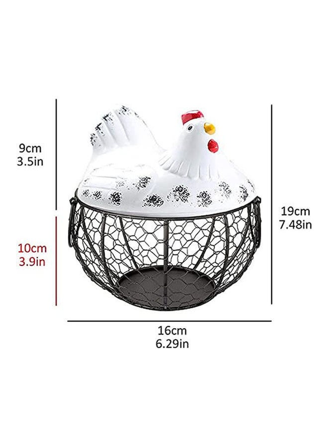 سلة بيض معدنية مزخرفة وحامل بيض منظم - Image 3