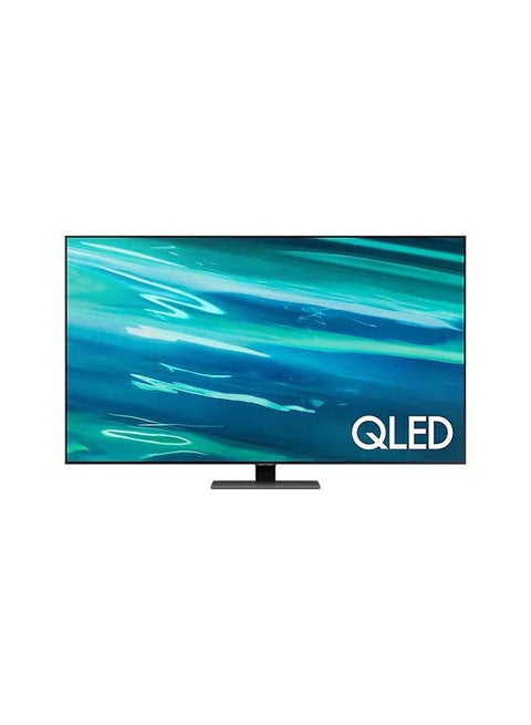 65 Inch TV QLED 4K Processor Slim look PQI 3800 HDR 10+ Mega Contrast 100% Color Volume Game Bar Motion Xcelerator Turbo and build -in receiver (2021 Model) QA65Q80AAUXUM Grey