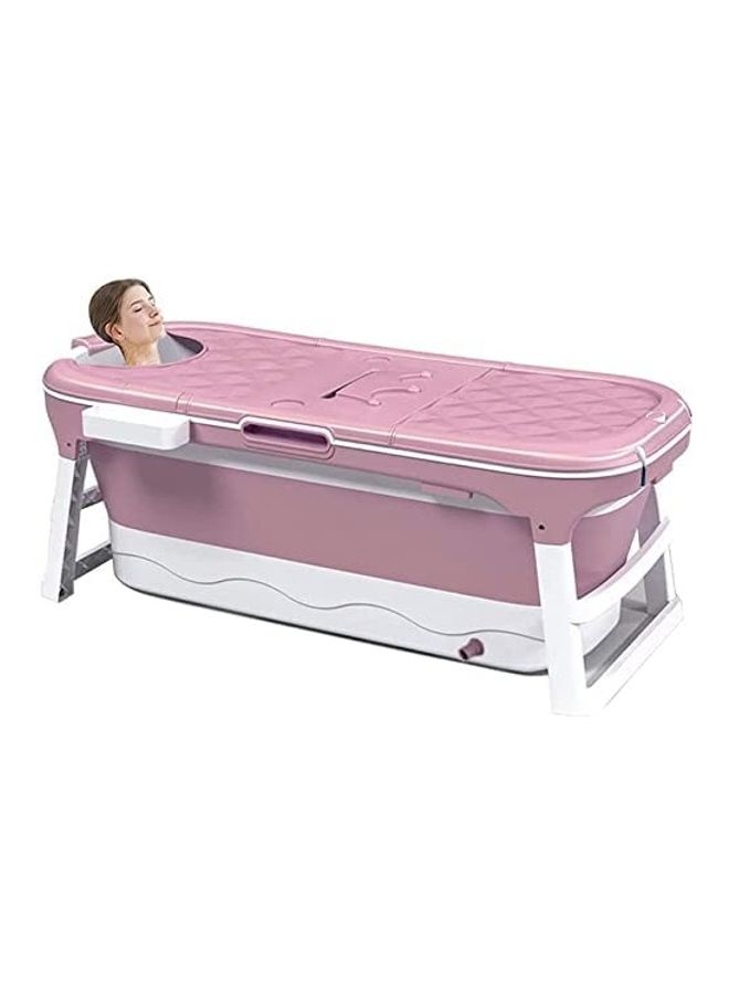 Portable Collapsible Soaking Bath Tub Light Pink 138cm - Image 1