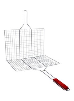 Royalford Foldable Portable Stainless Steel Barbecue Grill Indoor And Outoor Silver/Red 43x30x70cm  - Image 5