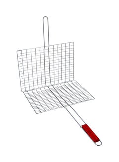 Royalford Foldable Portable Stainless Steel Barbecue Grill Indoor And Outoor Silver/Red 30x40x70cm  - Image 3