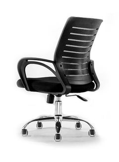 Blitzed Stainless Steel Low Back Desk Chair Black 65x100x53cm  - Image 2