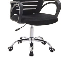 Blitzed Stainless Steel Low Back Desk Chair Black 65x100x53cm  - Image 3