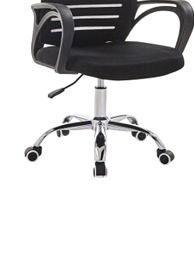 Blitzed Stainless Steel Low Back Desk Chair Black 65x100x53cm - Image 3