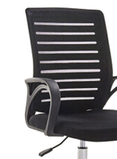 Blitzed Stainless Steel Low Back Desk Chair Black 65x100x53cm  - Image 4