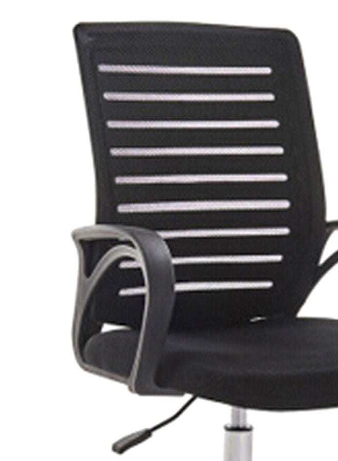 Blitzed Stainless Steel Low Back Desk Chair Black 65x100x53cm - Image 4