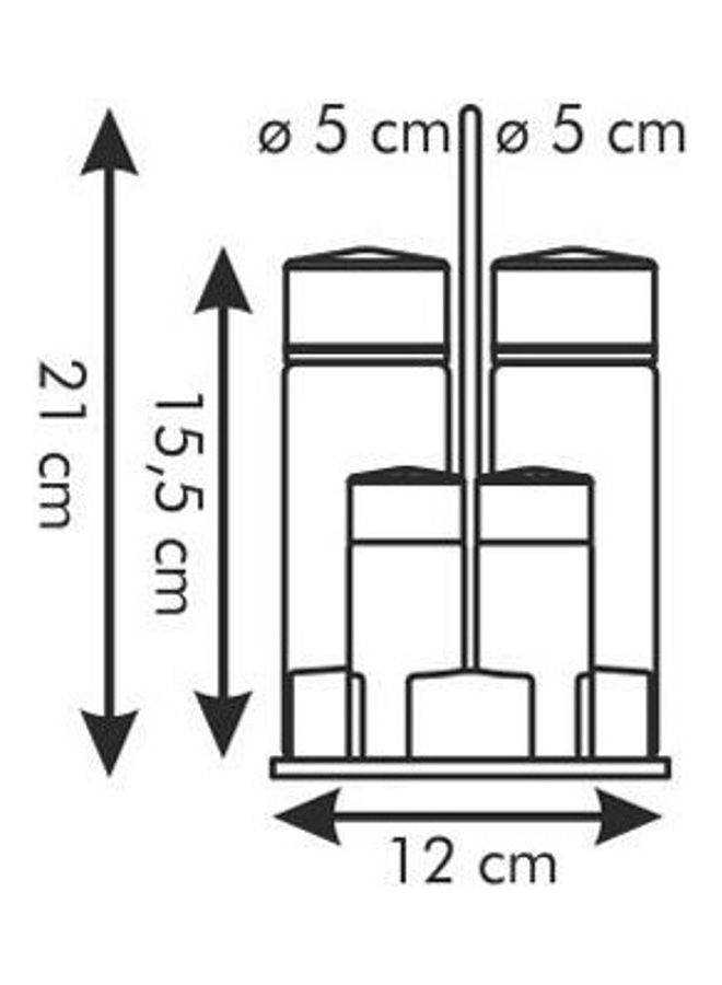 tescoma Oil, Vinegar, Salt, Pepper Toothpick Set Transparent/Silver 21x12x12cm - Image 2