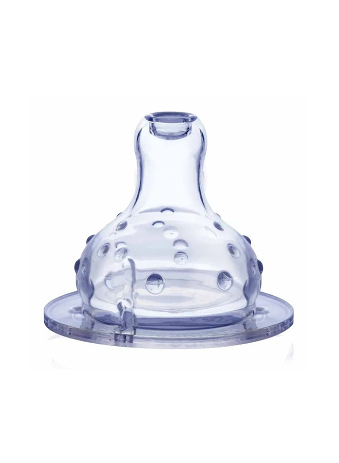 Nuby Non-Drip Anti-Colic Variable-Flow Nipple for Wide Neck Bottle, Pack of 2 - Clear  - Image 2