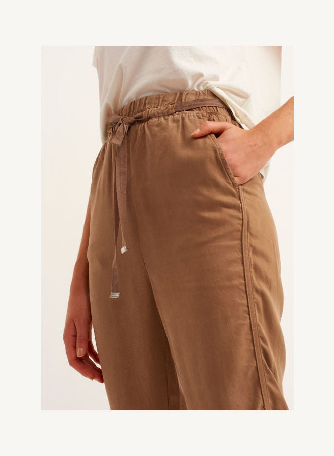 OXXO - Tencel Drawstring Joggers Antik Tawny - Image 1