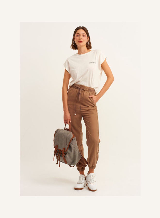 OXXO - Tencel Drawstring Joggers Antik Tawny - Image 1
