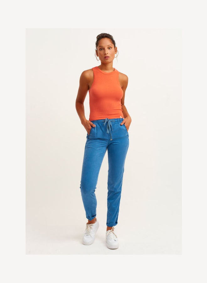 OXXO Drawstring Carrot Fit Denim Pants Antik Cerulean  - Image 2