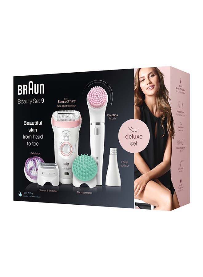 BRAUN Silk-Épil Beauty Set 9 9/985 Bs Wet & Dry Epilator With 8 Extras Rose - Gold  - Image 2