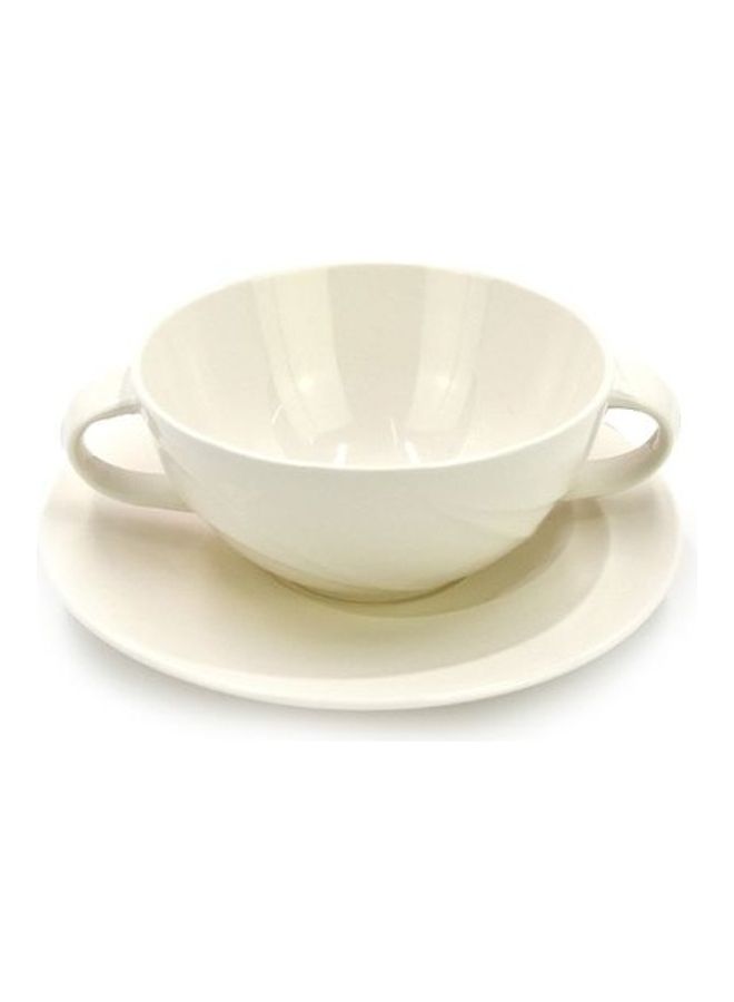 كوالتيير طقم أكواب حساء مع صحون مكون من 12 قطعة أبيض 37x25x12.5سم - Image 2