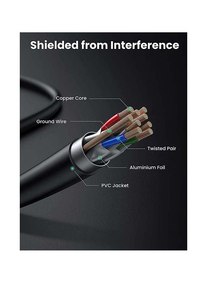 Ethernet Cable 1M Cat7 Network Round Cord 10 Gigabit RJ45 Lan 28AWG Internet 600Mhz Wire Shielded Compatible for PC Laptop Router Modem Mac Switch PS5 PS4 Smart TV Black