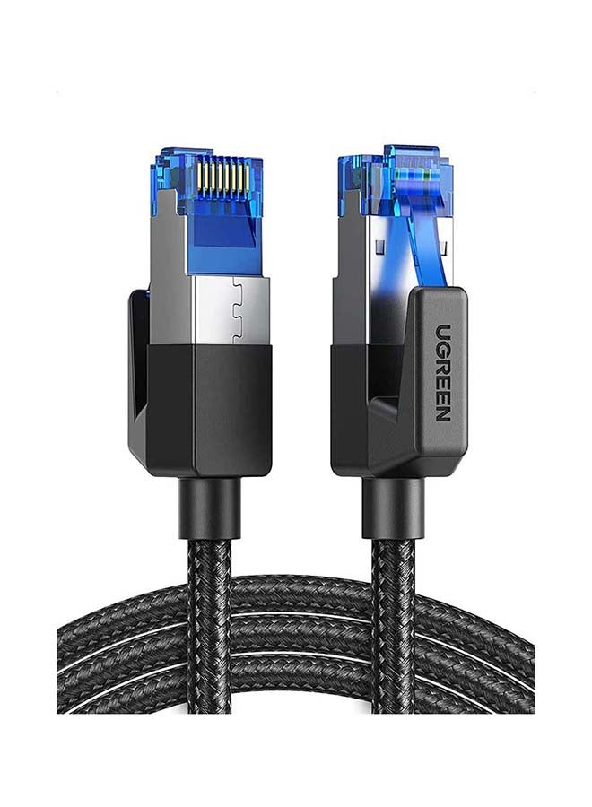 Ugreen - Ethernet Cable Cat8 High Speed 40Gbps 2000MHz RJ45 Network Patch Cord Braided LAN Wire Compatible with Gaming PC Switch PS5/PS4 /PS3 Xbox Modem Router WiFi Extender-1M Black - Image 1