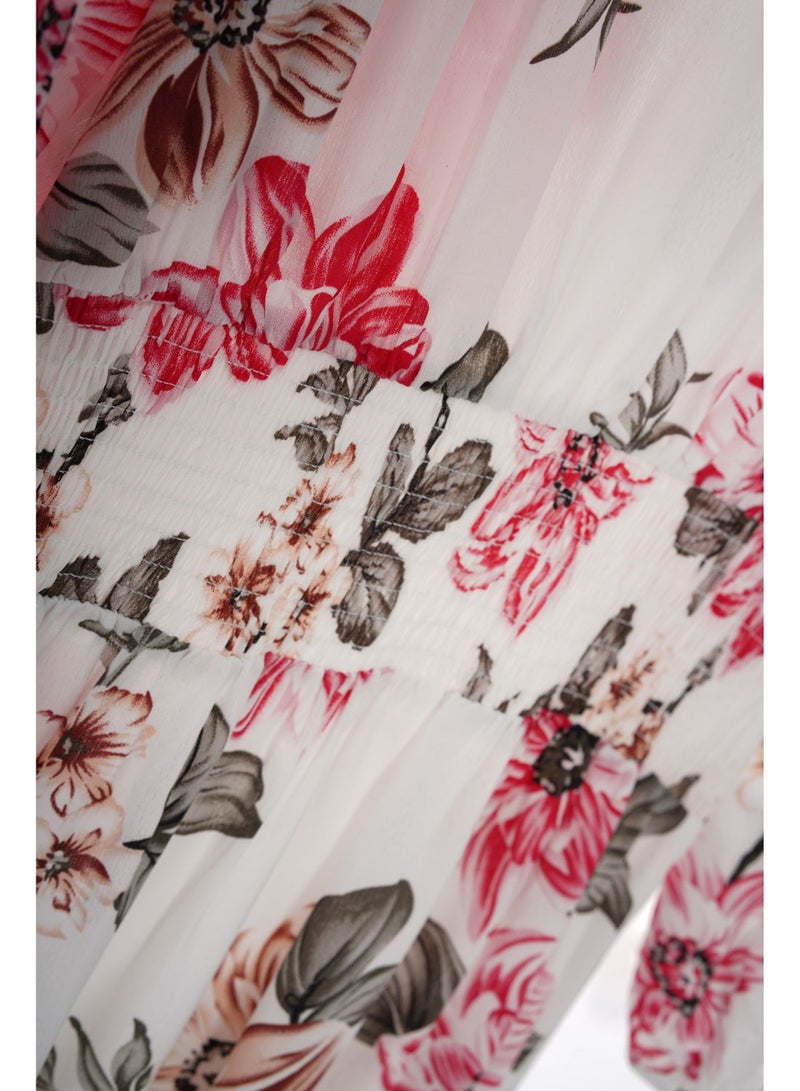 Aila - Women's Casual V-Neck Floral Print Long Sleeve Maxi Dress 1-Asprint - Image 1