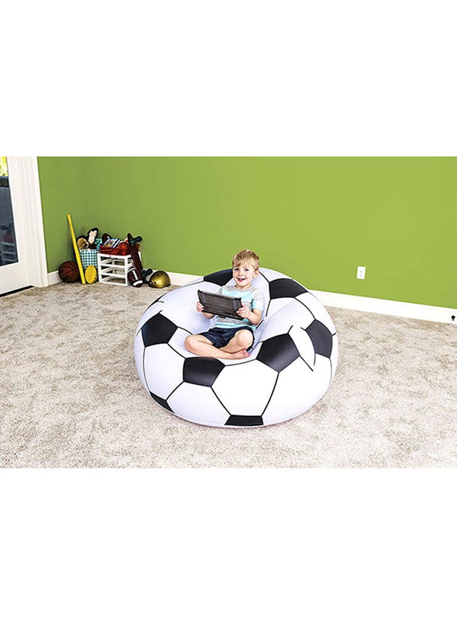 Bestway Beanless Soccer Ball Chair 114x112x71cm  -26-75010 White/Black 112x66x114cm  - Image 2