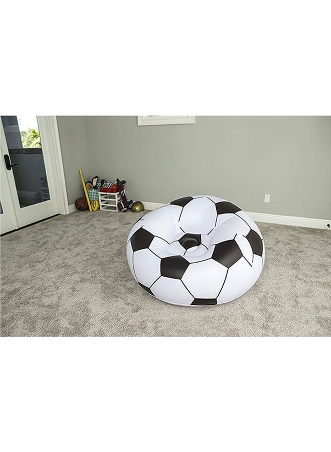 Bestway Beanless Soccer Ball Chair 114x112x71cm  -26-75010 White/Black 112x66x114cm  - Image 3