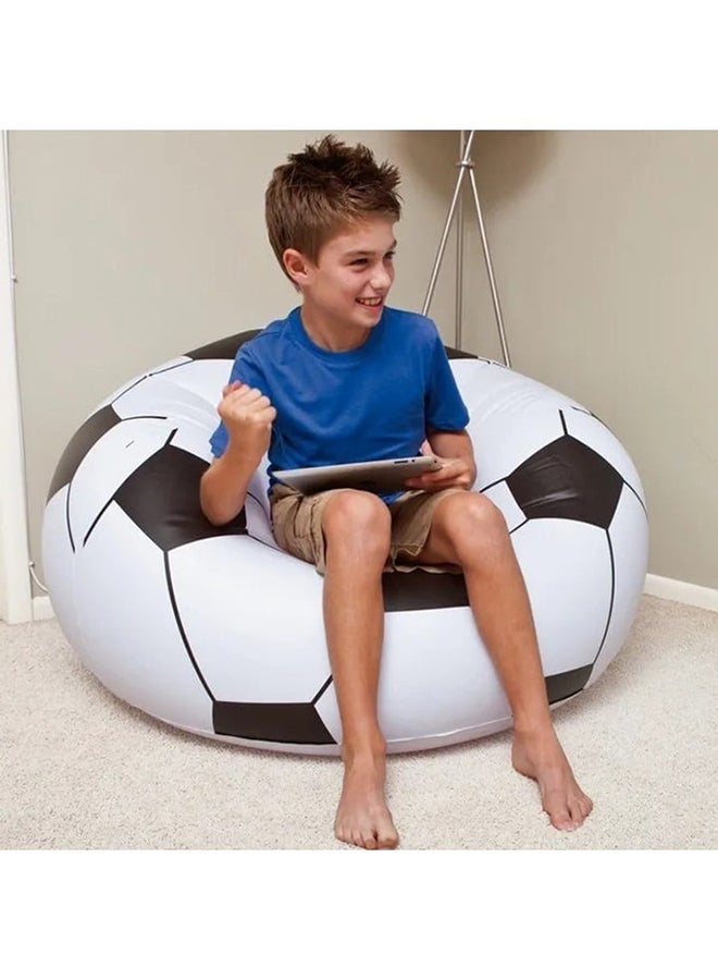 Bestway Beanless Soccer Ball Chair 114x112x71cm  -26-75010 White/Black 112x66x114cm  - Image 5